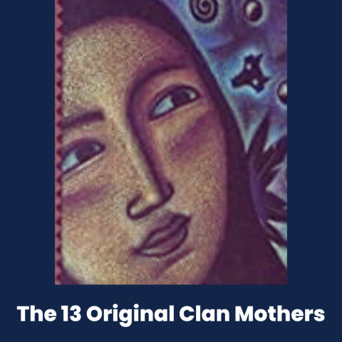 Illustrated cropped book cover with text The 13 Original Clan Mothers
